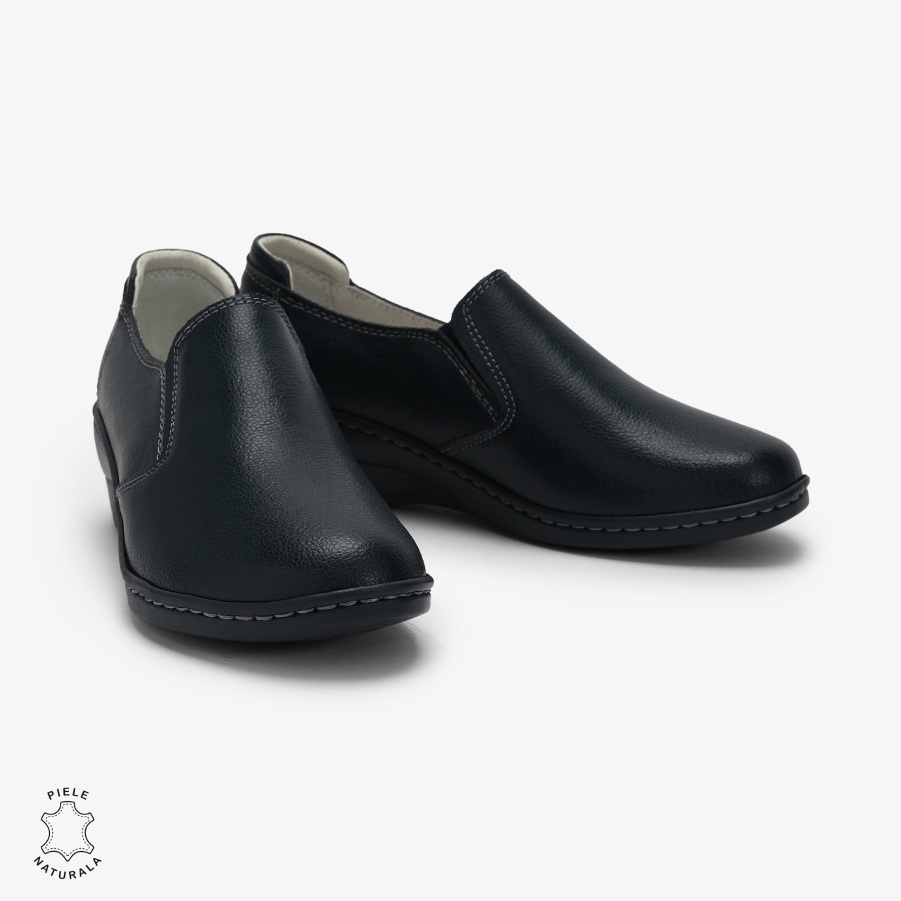 Mocasini Dama din Piele naturala CRL0118 NAVY