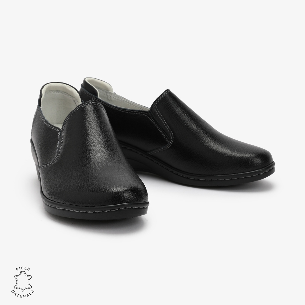Mocasini Dama din Piele naturala CRL0118 Negru