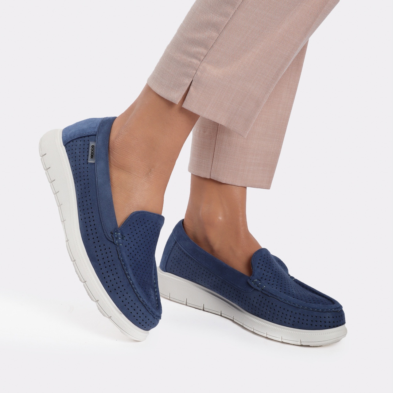 Mocasini din Piele Ecologica Intoarsa cu Brantul din Piele Naturala CRL0719 navy