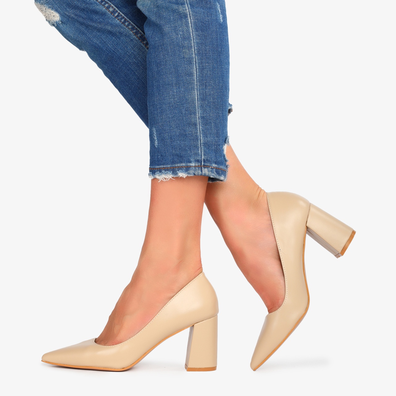 Pantofi Eleganti dama din Piele Ecologica CRL0545 NUDE