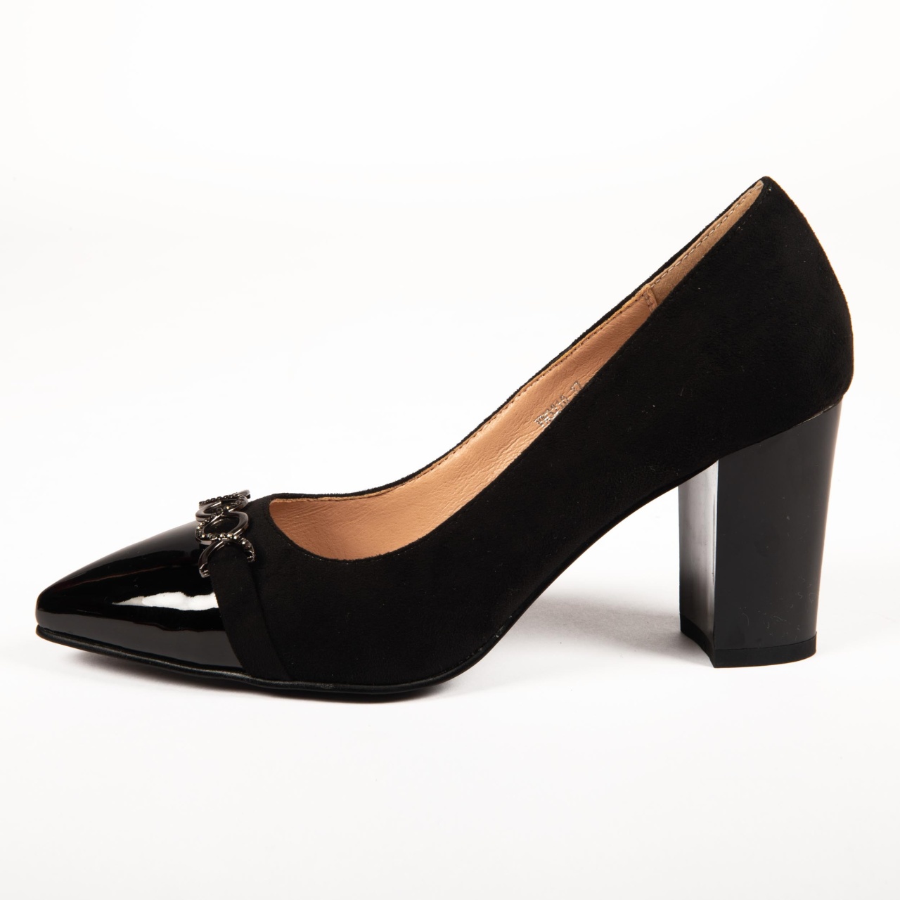 Pantofi Eleganti dama din Piele INTOARSA CRL0135 Negru SUEDE