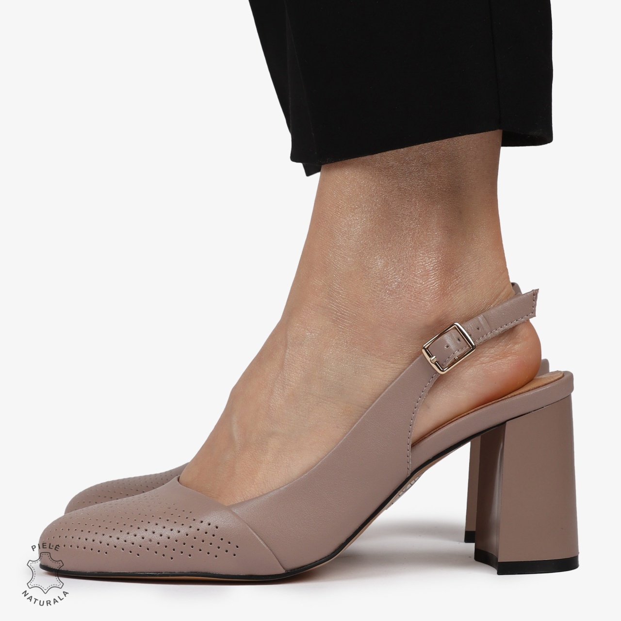 PANTOFI ELEGANTI DIN PIELE NATURALA CU VARF ROTUND CRL01388 MOV
