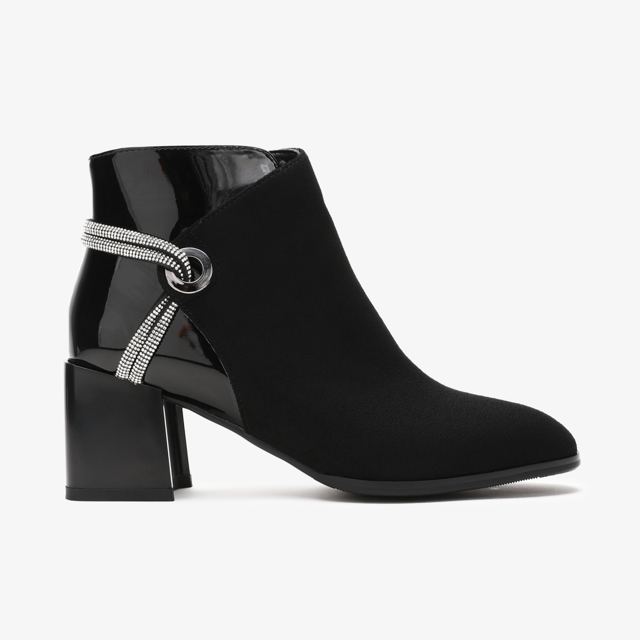 Botine dama din Piele Ecologica CRL0662NEGRUSHINNY