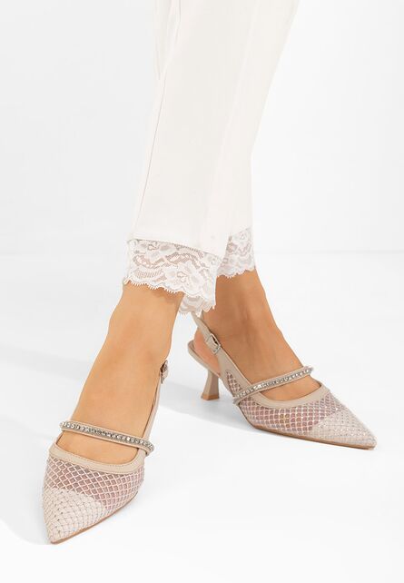 Pantofi slingback Brilyansa bej