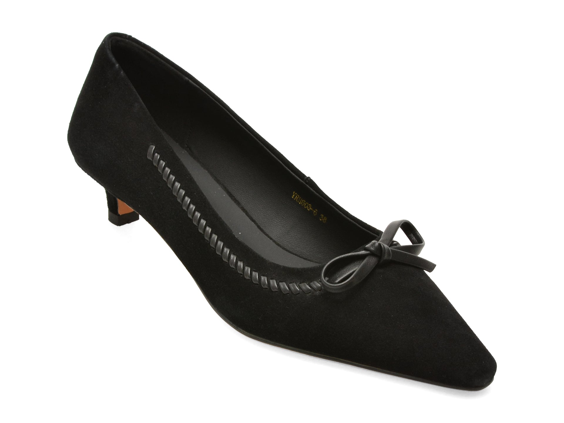 Pantofi eleganti EPICA negri, YRH603, din piele intoarsa