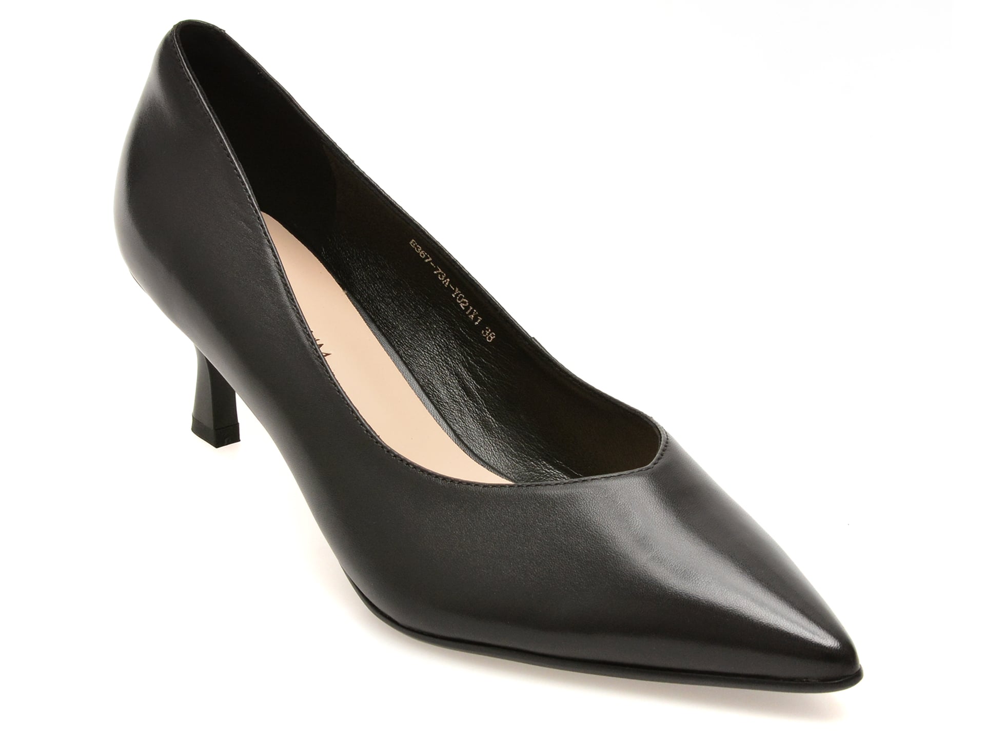 Pantofi eleganti EPICA PREMIUM negri, E36773A, din piele naturala