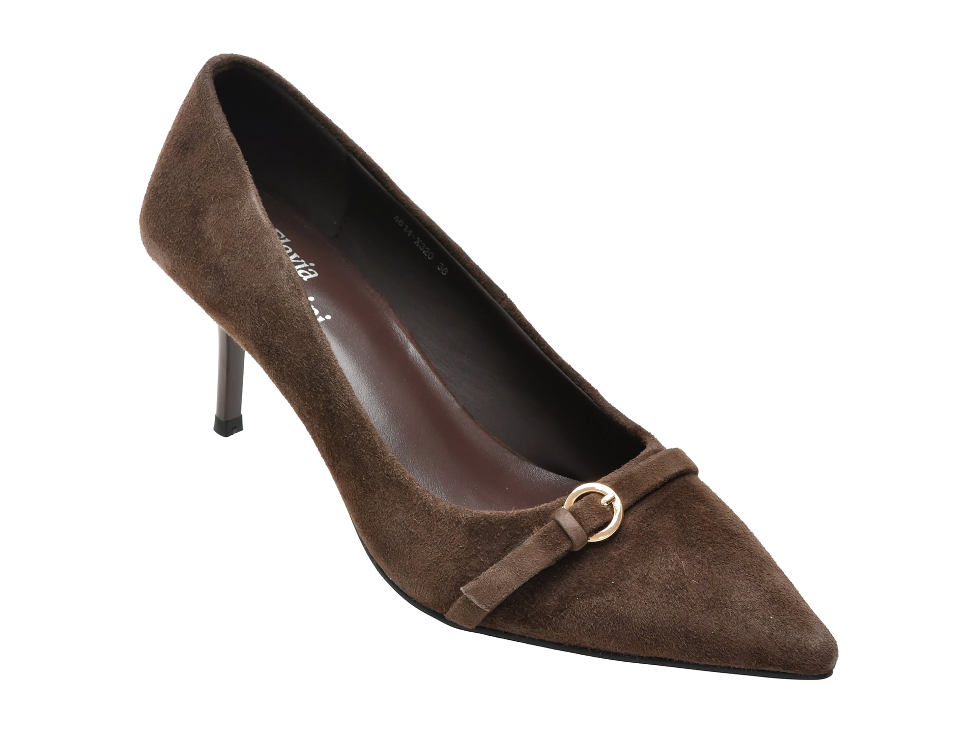 Pantofi eleganti FLAVIA PASSINI maro, A614, din piele intoarsa