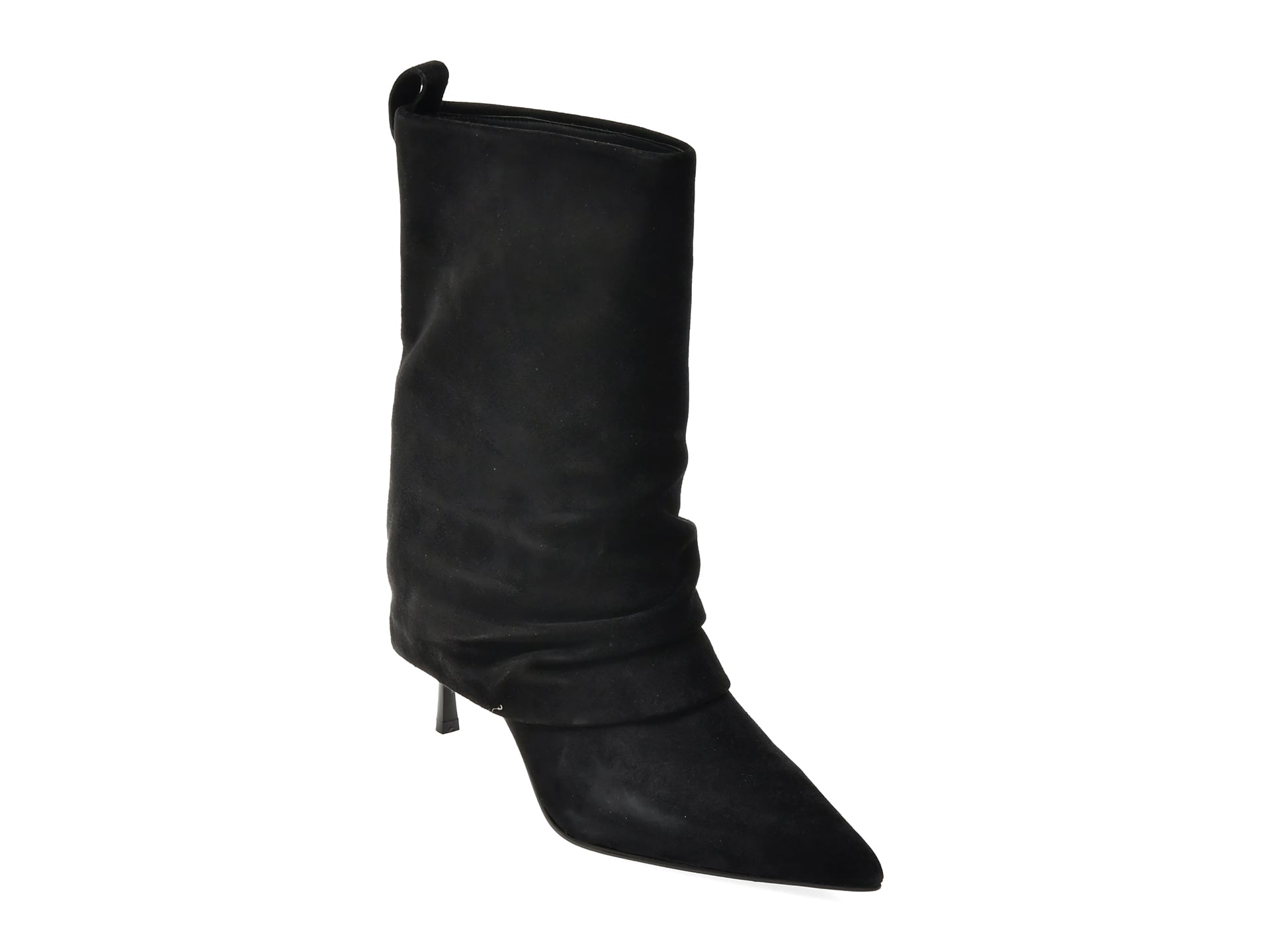 Botine elegante EPICA negre, 1701, din piele intoarsa