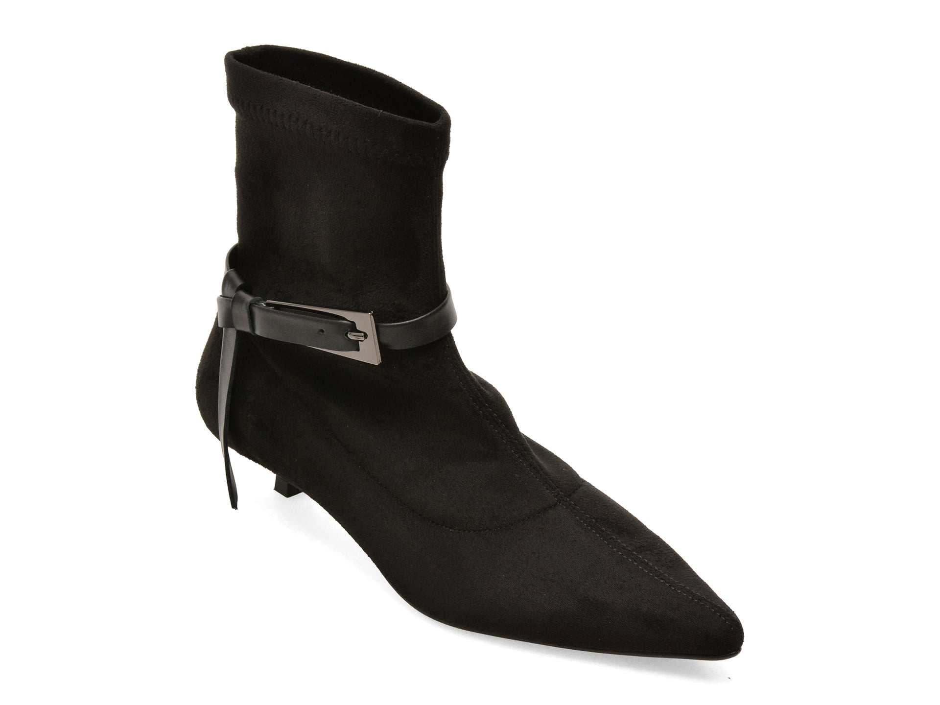 Botine elegante EPICA negre, 6531215, din material textil