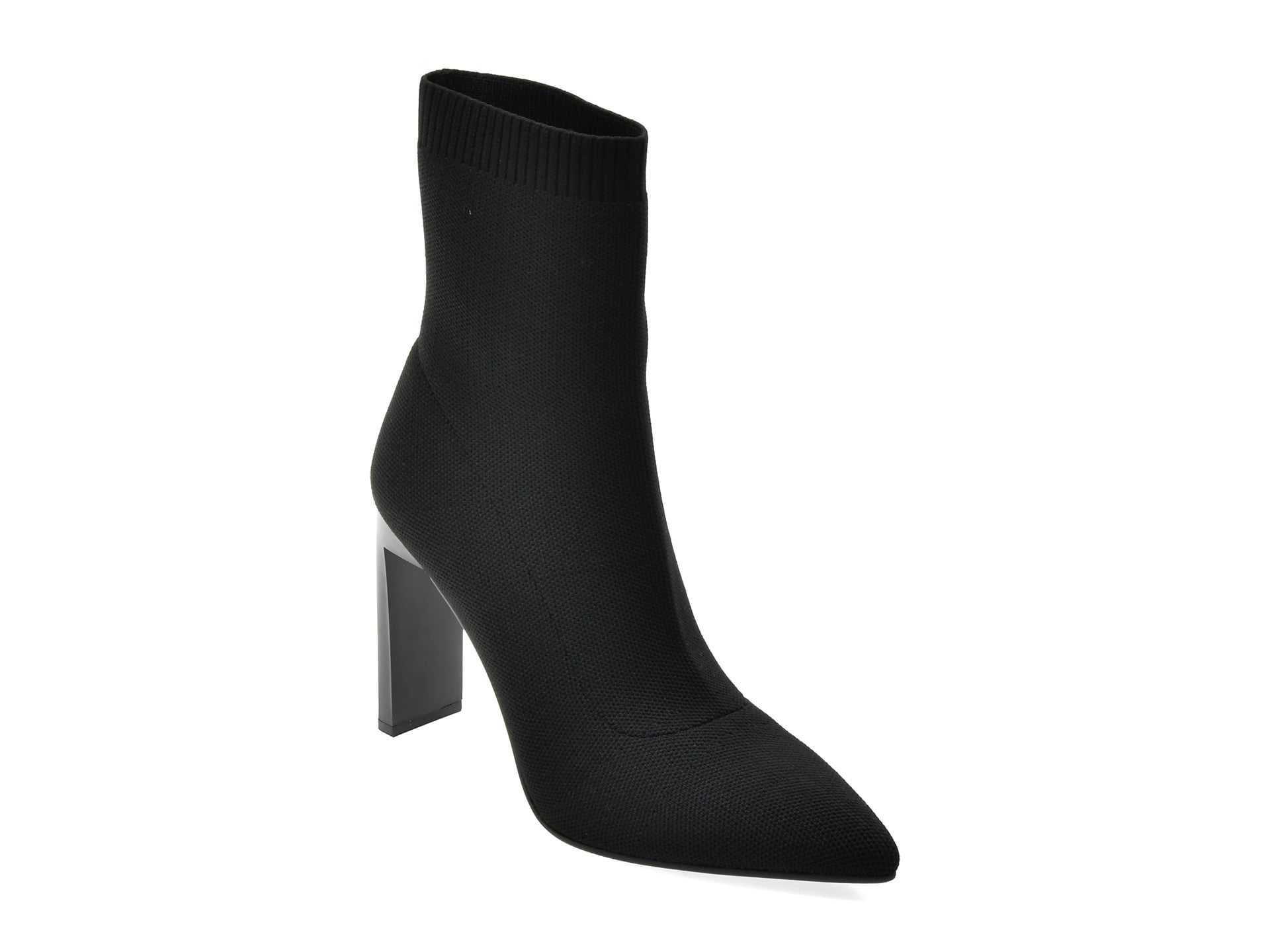 Botine elegante EPICA negre, C5595, din material textil