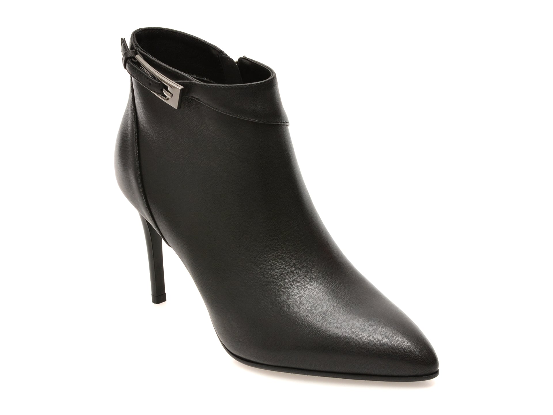 Botine elegante EPICA negre, E3265, din piele naturala