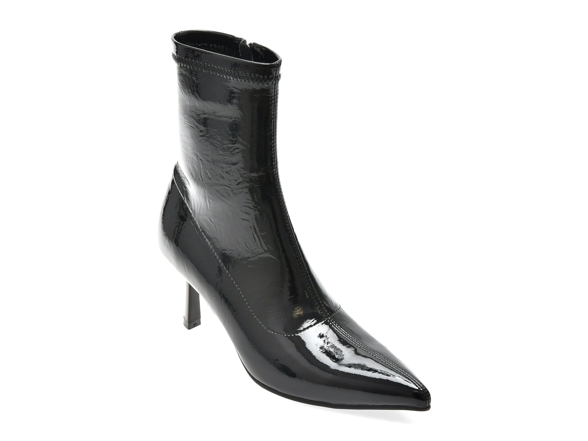 Botine elegante FLAVIA PASSINI negre, 84209, din piele ecologica lacuita