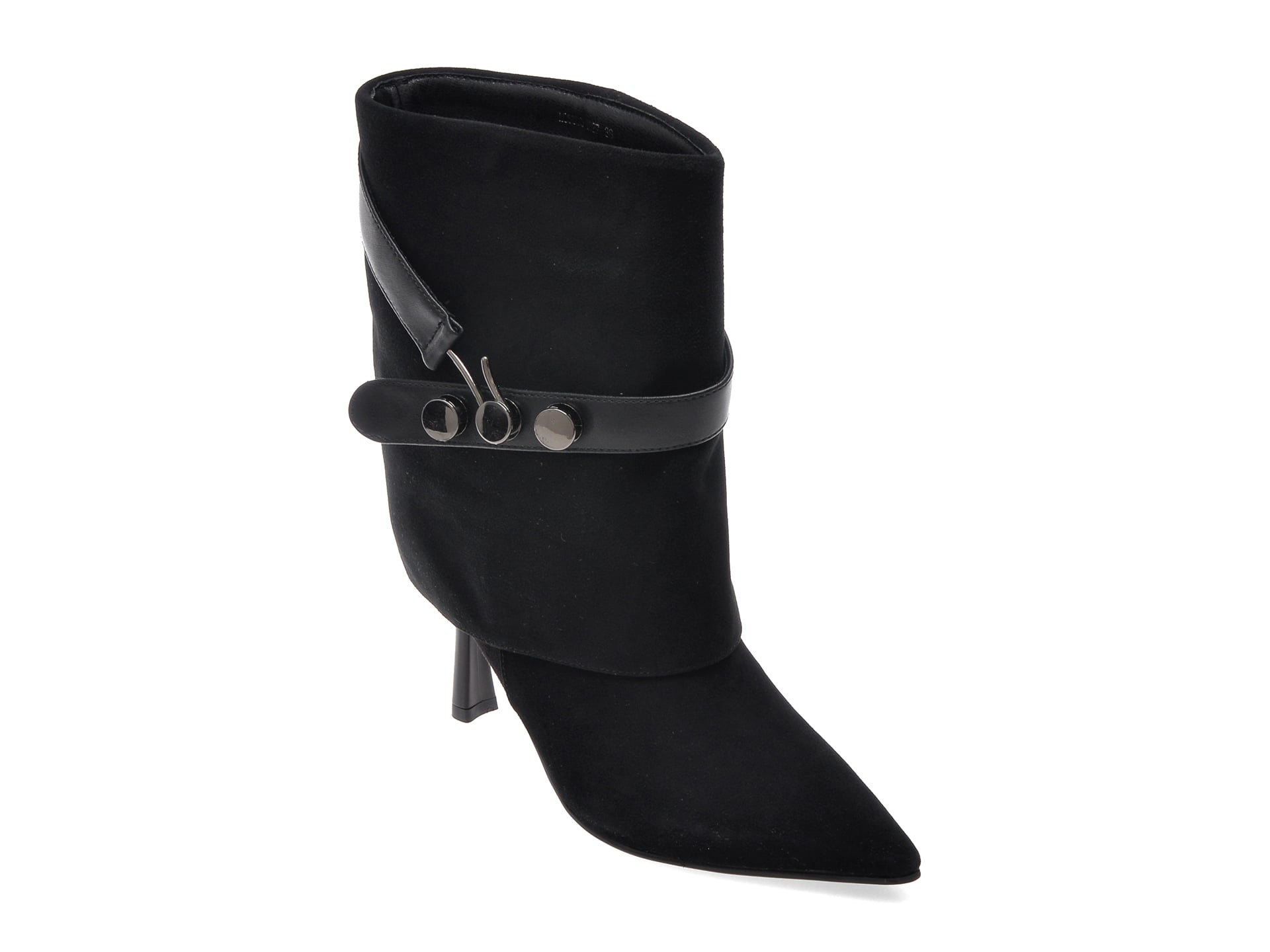 Botine elegante FLAVIA PASSINI negre, AC5850, din piele intoarsa