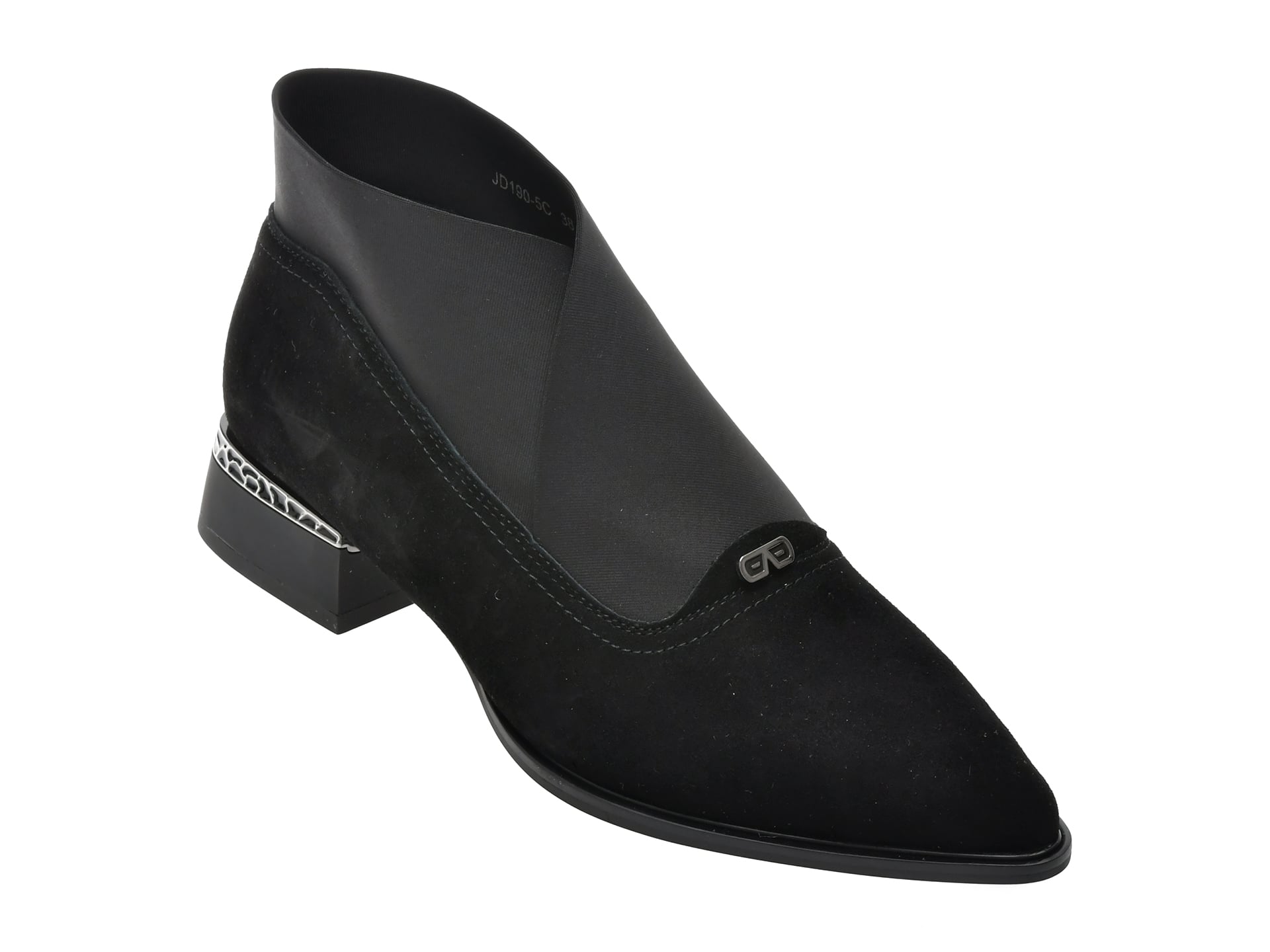 Botine EPICA negre, 1905, din material textil si piele naturala