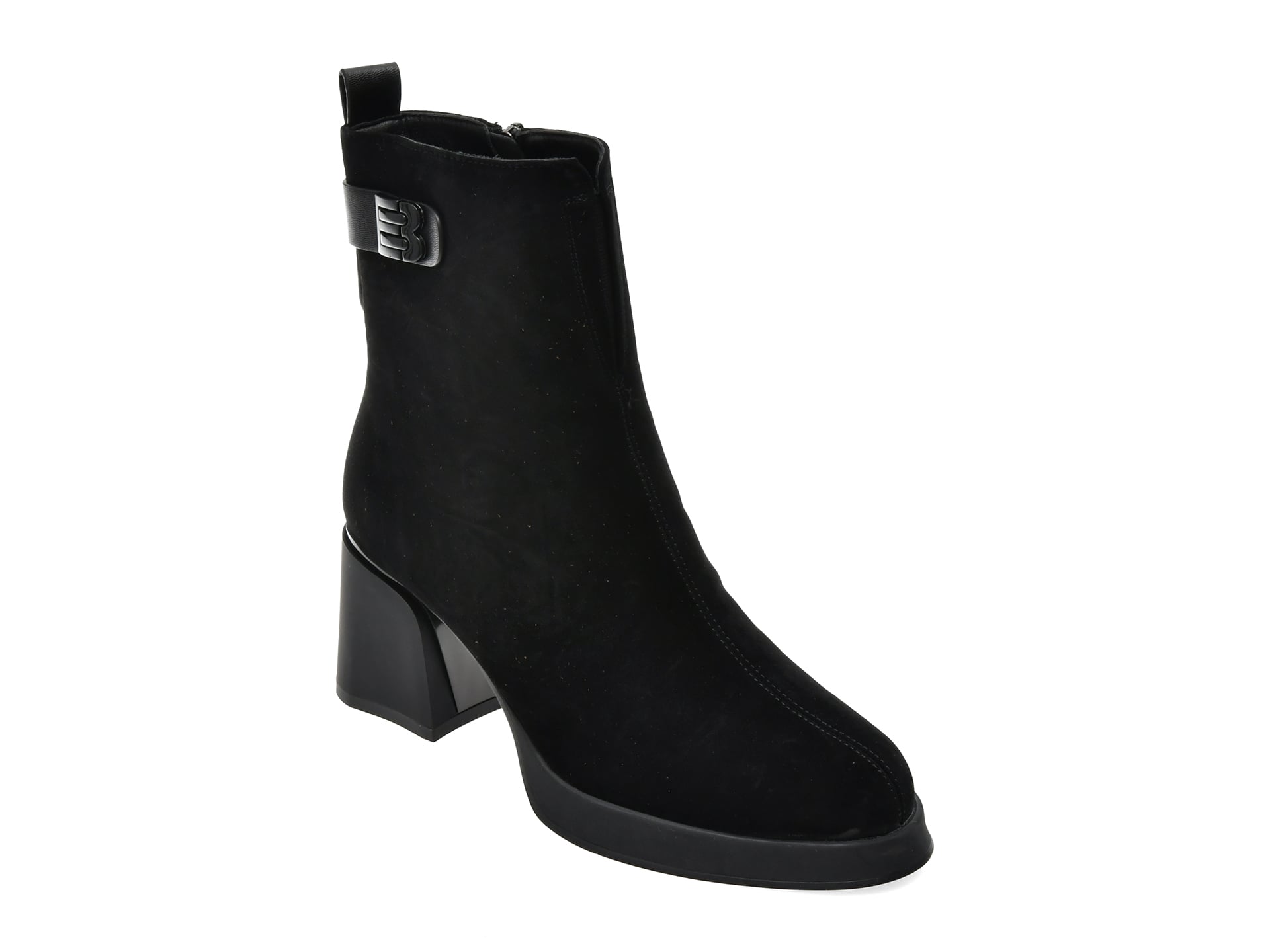 Botine EPICA negre, T1623, din piele intoarsa