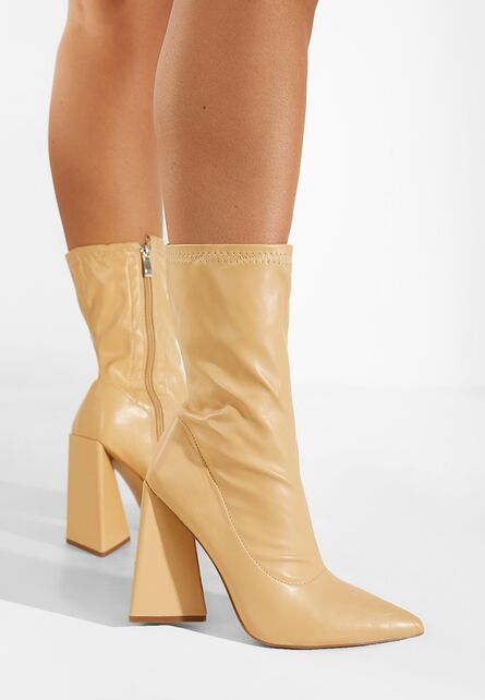 Botine cu toc bej Adana