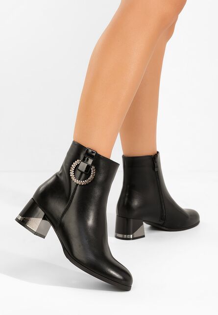 Botine cu toc gros Lorivara negre