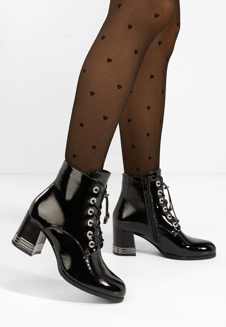 Botine cu toc gros Takina negre