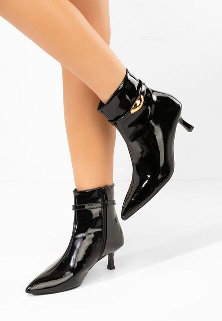 Botine cu toc subtire Dionisia negre