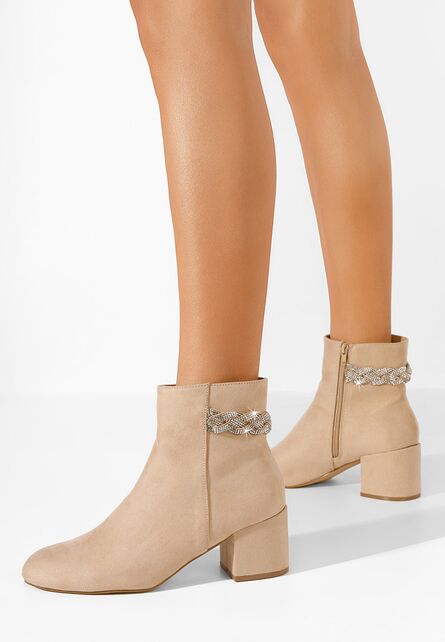 Botine cu toc Taisa bej