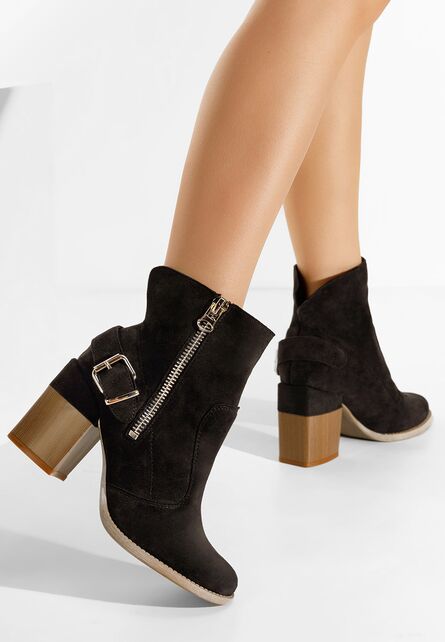 Botine dama cu toc Laroya negre