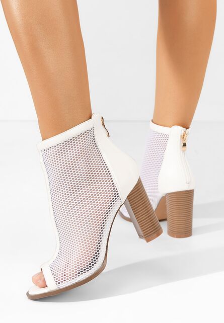 Botine toamna Laticia albe